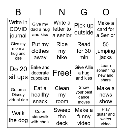 Make it a Fun Day Bingo Card