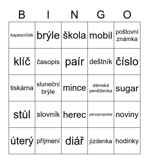 NOUNS Bingo Card