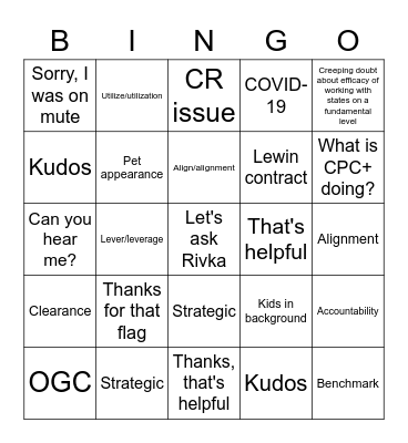 DAPM Meeting Bingo Card