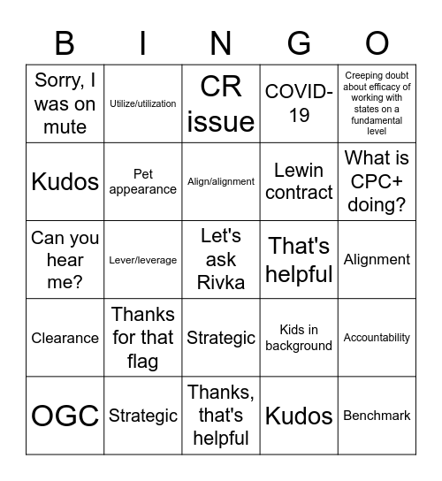 DAPM Meeting Bingo Card