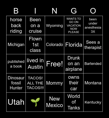 You me brah Bingo Card
