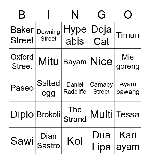 Woojoong's Bingo Card