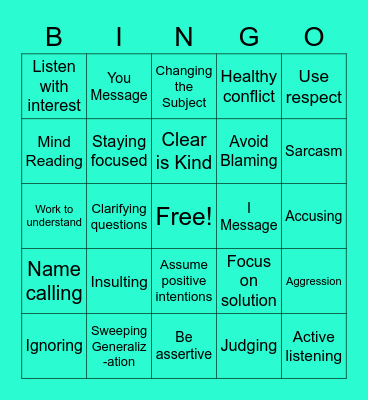 Roadblock and Bridges Bingo Card