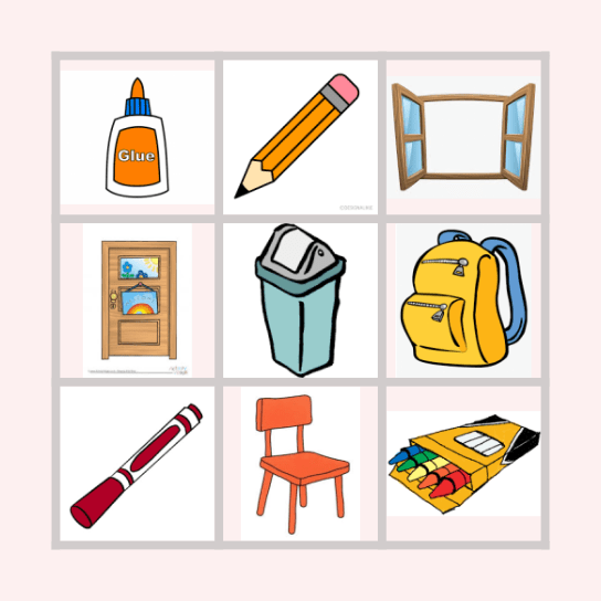 MY CLASSROOM Bingo Card