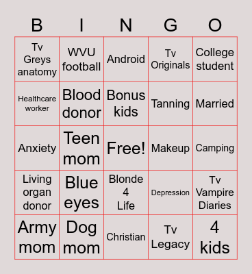 LeAnna' bingo Card