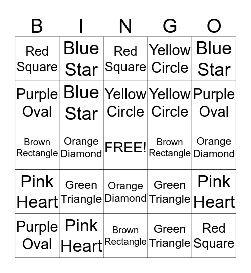 Shapes Bingo Card