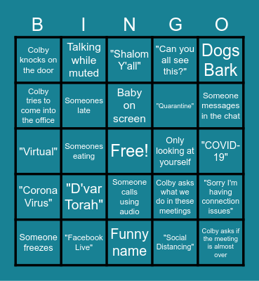 Work Meetings BINGO Card