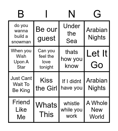 The Big Music Quiz Bingo Card