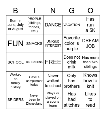 ON-TOPIC CONVERSATION BINGO Card