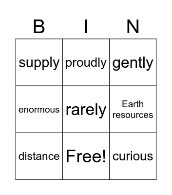 Unit 5.4 Bingo Card