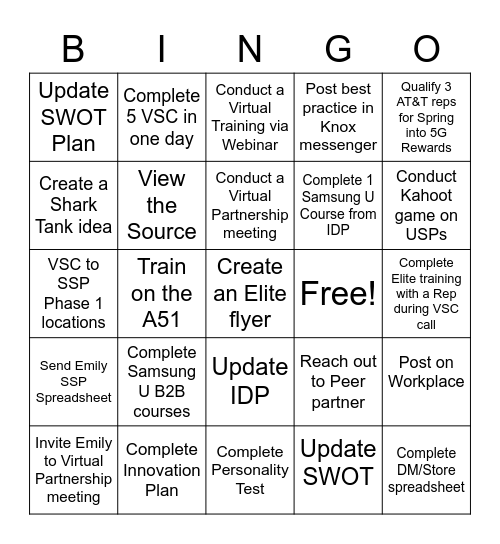 WFH BINGO Card