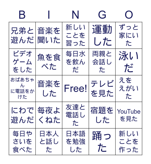 コロナー先週私は。。 Bingo Card