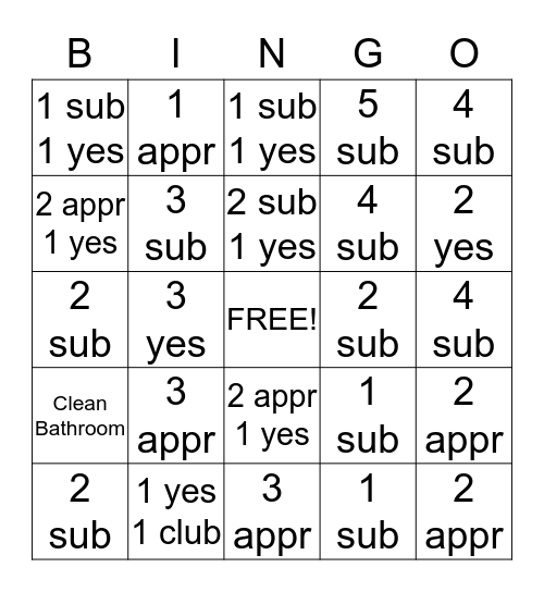 GOODY'S  Bingo Card