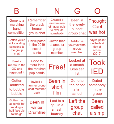 Happy Pals Bingo Card