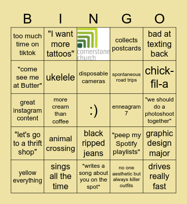 kelsey bingo Card