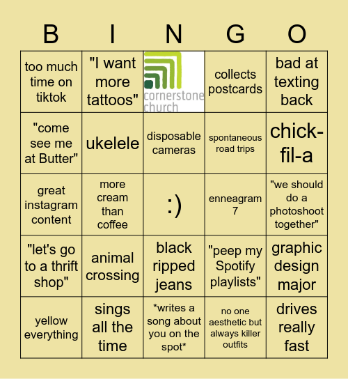 kelsey bingo Card