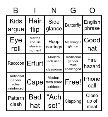 Castle Einstein Bingo Card
