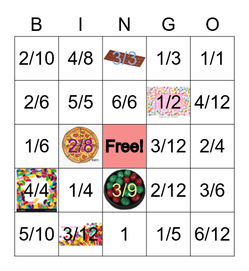 ❤️Ms. Love's Equivalent Fractions Bingo!🤩 Bingo Card