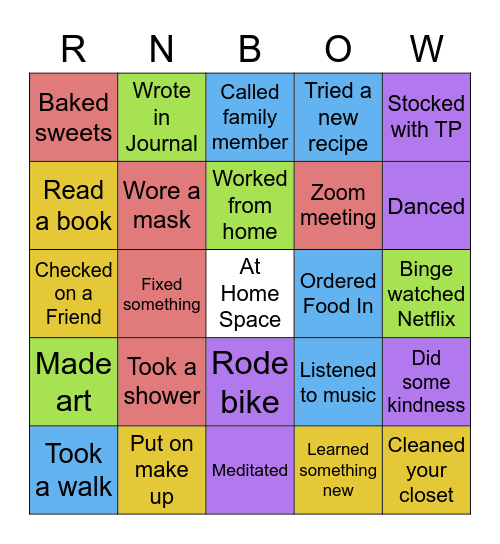What did you do this week?           we>covid Bingo Card