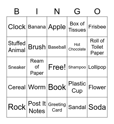 Scavenger Hunt BINGO Card