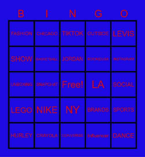 ROOKIE USA Bingo Card