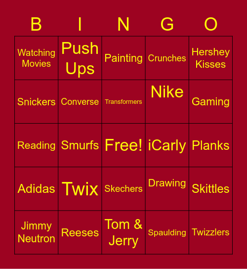 S.T.R.O.N.G. BINGO 2 Bingo Card