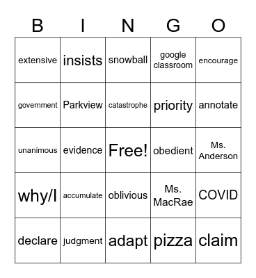 Bingo Card