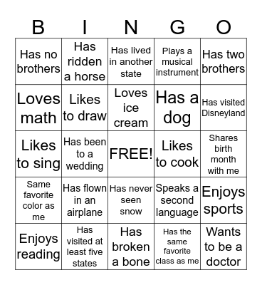 Activity Days Bingo Card