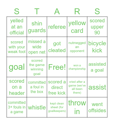 Stars Bingo! Bingo Card