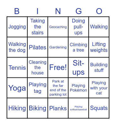 MCCR Health & Wellness Bingo Card