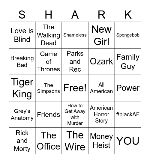 SHARK QUARANTINGO Bingo Card