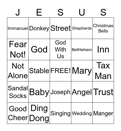 "Don't Be Scared" Bingo Card