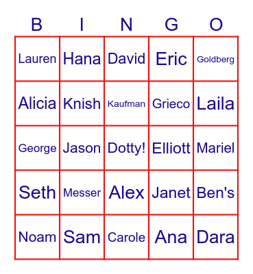 Bingo with Dotty Bingo Card