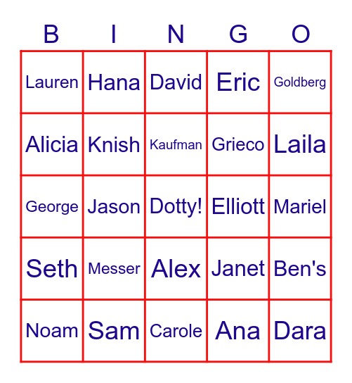 Bingo with Dotty Bingo Card