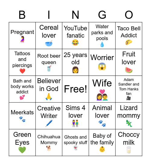 Colleen 💜 Bingo Card