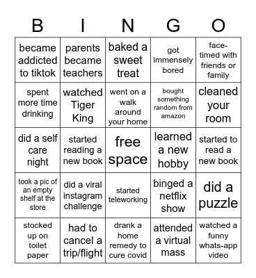 covid 19 bingo Card