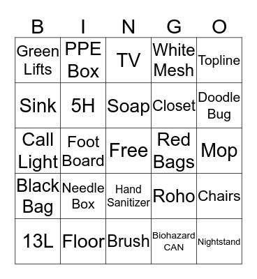 EVS  Bingo Card