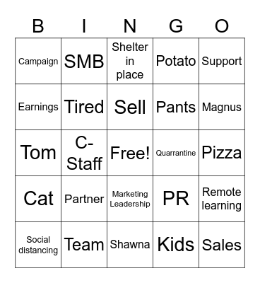 Global Comms Virtual Offsite Bingo Card