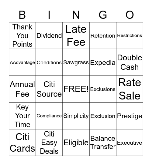 3015 Bingo Card