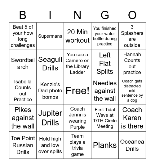 Tidal Waves Bingo Card