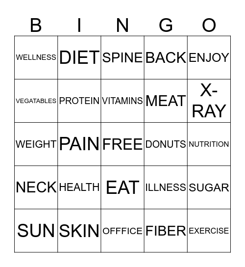 WELLNESS BINGO Card