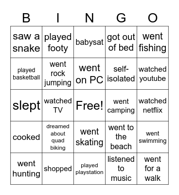 Holiday Bingo Card