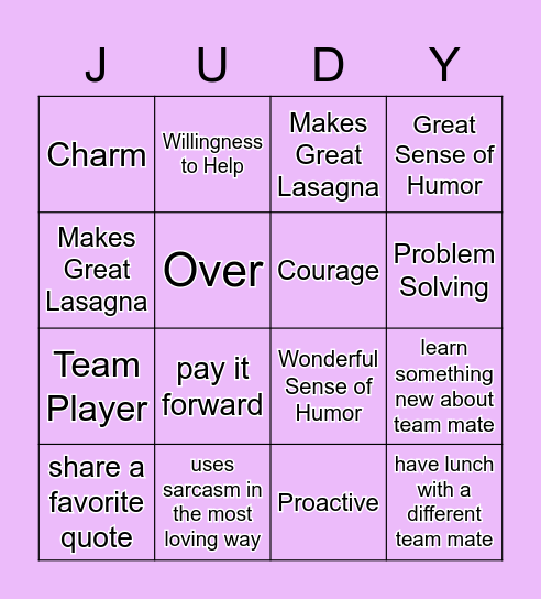 Gratitude BINGO Card