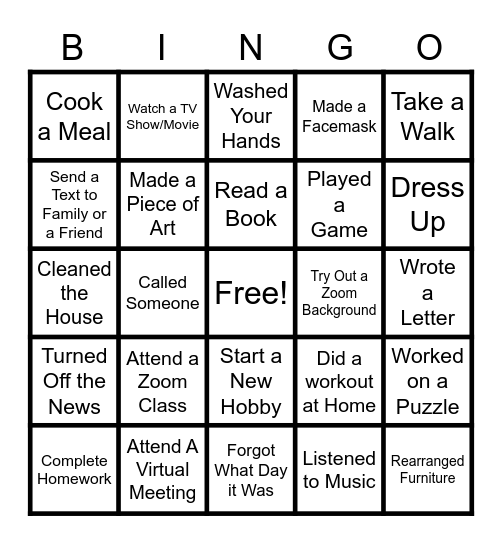 Social Bingo Card