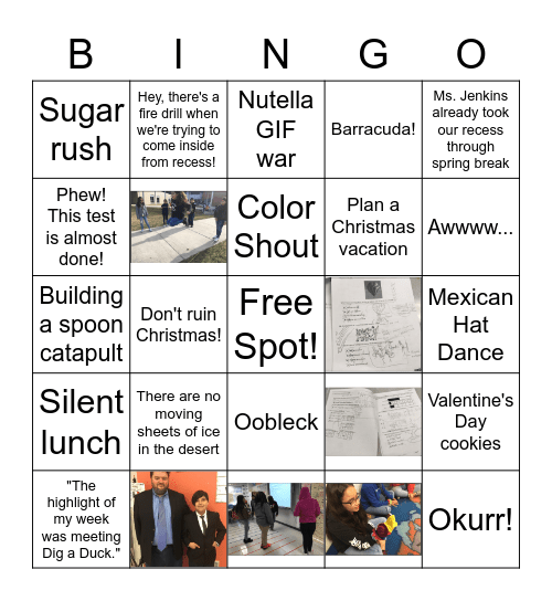 2019-2020 School Year Bingo Card