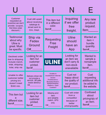 Comment Bingo! Bingo Card