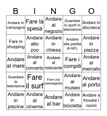 I passatempi  Bingo Card