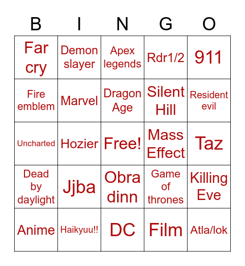 Sarah Bingo 💖 Bingo Card