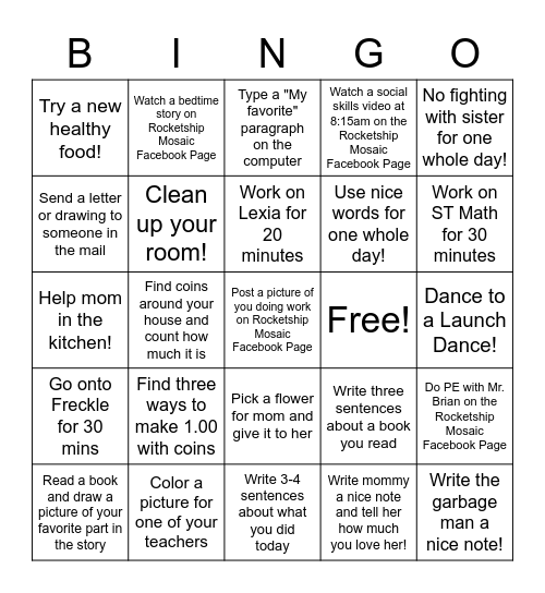 Christos' Bingo Card Bingo Card