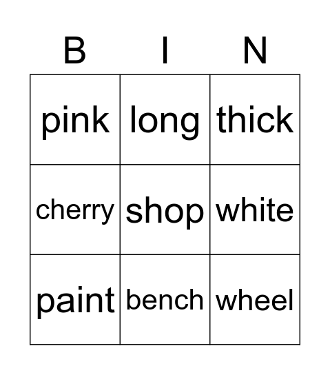 Leo2 Phonics Class Bingo Card